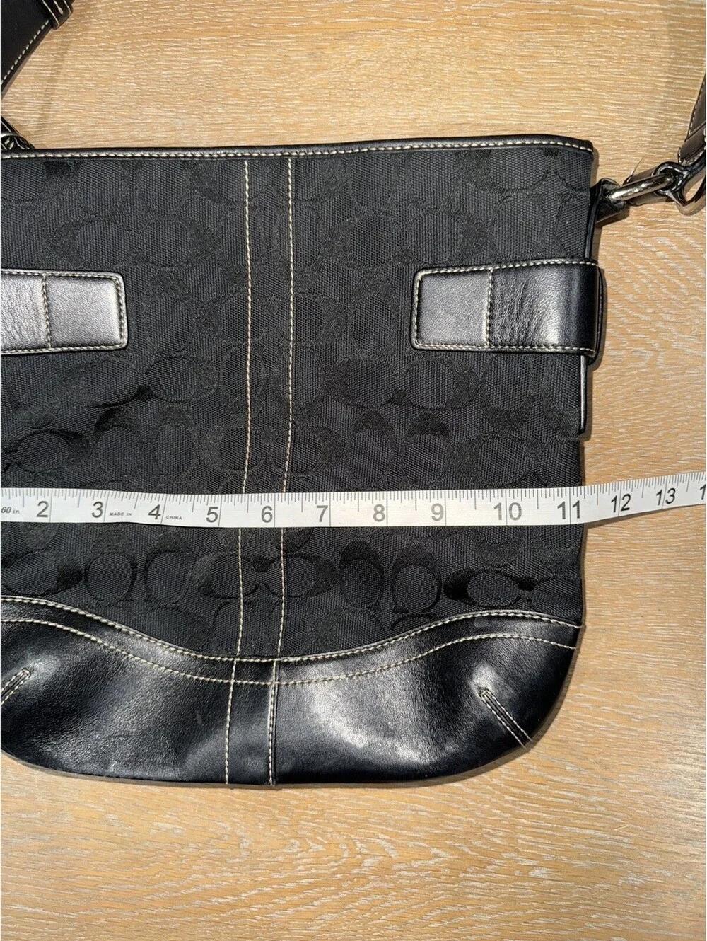 Vintage Coach Soho Signature Canvas Buckle Duffle Bag 3574 Black Jacquard
